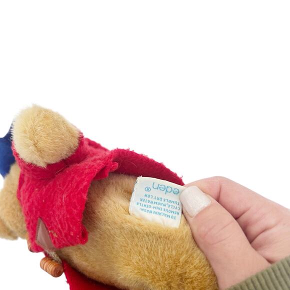Vintage 1988 Eden Paddington Bear Red Coat Plush - Picture 4 of 4